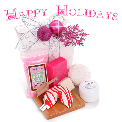 White Christmas Gift Basket - Fortune Cookie Soap