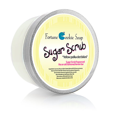 Yellow Polka Dot Bikini Sugar Scrub - Fortune Cookie Soap
